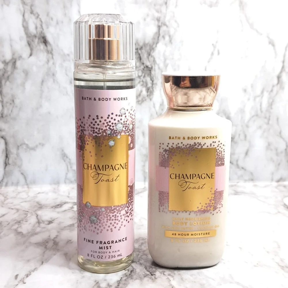 Bath‎ & Body Works Set of 2 Champagne Toast Fine Fragrance Mist & Body Lotion